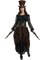 Victorian Steampunk Black Brown Full Length Dress With Top Hat